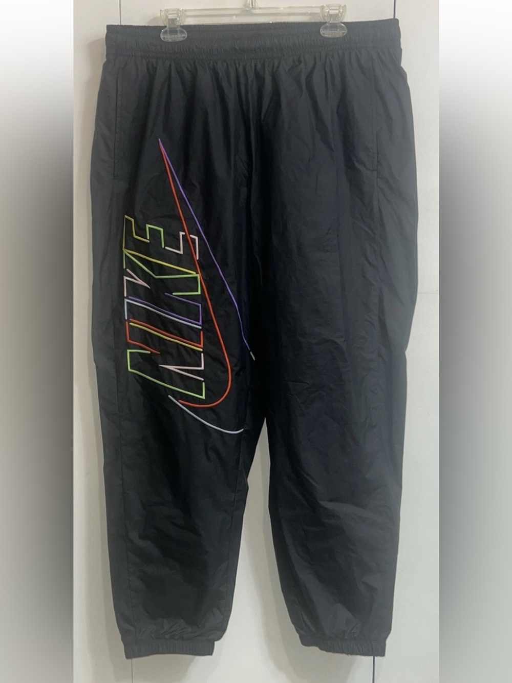 Retro Nike Windbreaker Jogger. Embroidered Logo. Rainbow Mens XXL